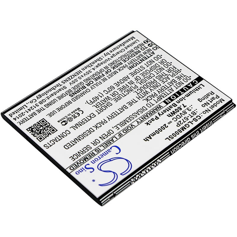 3.8V, 2000mAh, Li-ion Battery fits Leagoo, M5 Max, M8, 7.6Wh