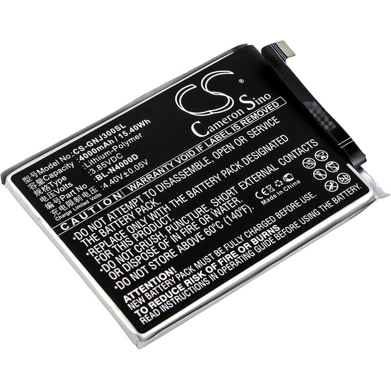3.85V, 4000mAh, Li-Polymer Battery fits Gionee, Gn5006, Gn5006l, 15.4Wh