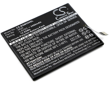 3.8V, 3400mAh, Li-Polymer Battery fits Bq, Aquaris M5.5, 12.92Wh