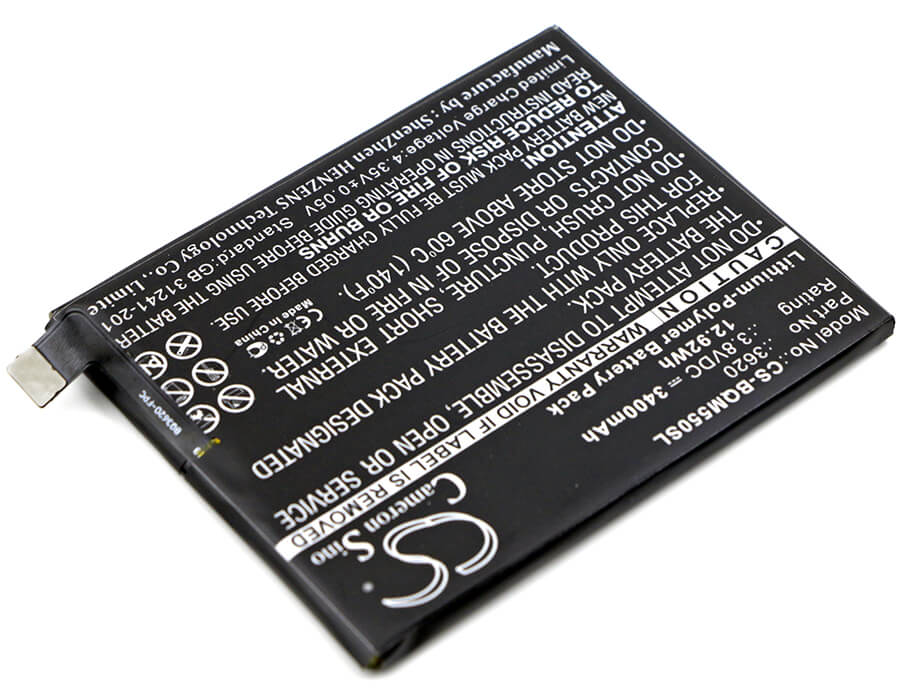 3.8V, 3400mAh, Li-Polymer Battery fits Bq, Aquaris M5.5, 12.92Wh