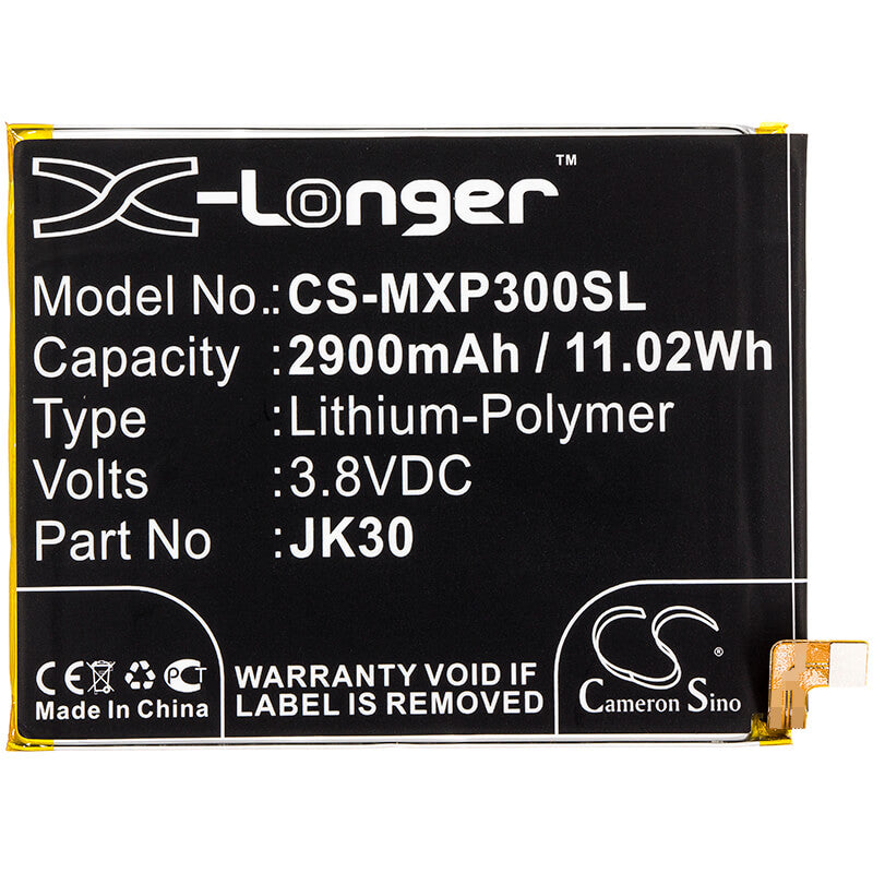 3.8V, 2900mAh, Li-Polymer Battery fits Motorola, Moto P30, 11.02Wh
