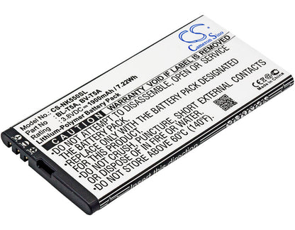3.8V, 1900mAh, Li-Polymer Battery fits Microsoft, Lumia 550, Lumia 730, 7.22Wh