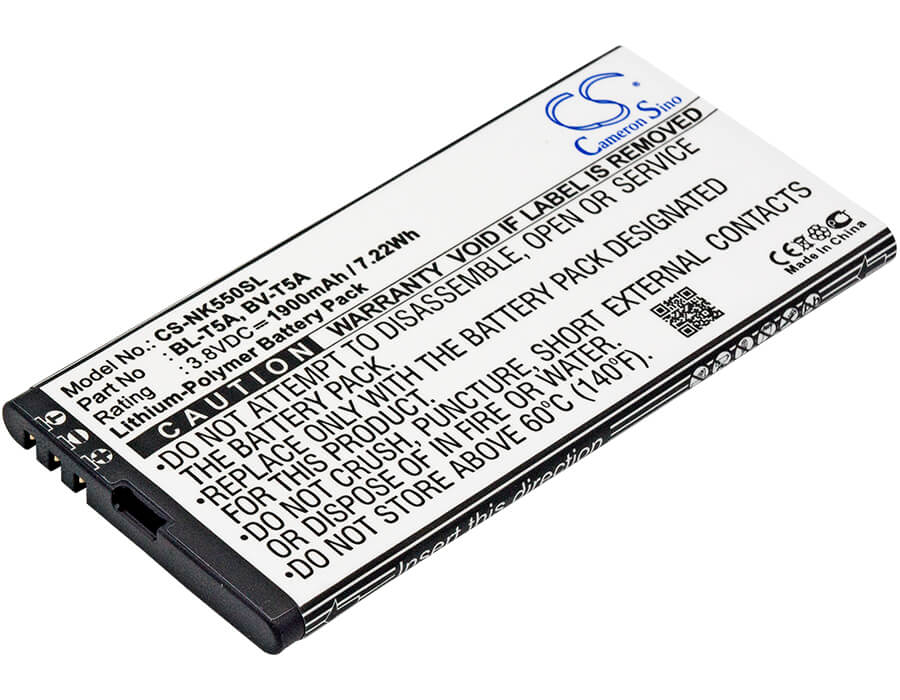 3.8V, 1900mAh, Li-Polymer Battery fits Nokia, Lumia 550, Lumia 730, 7.22Wh