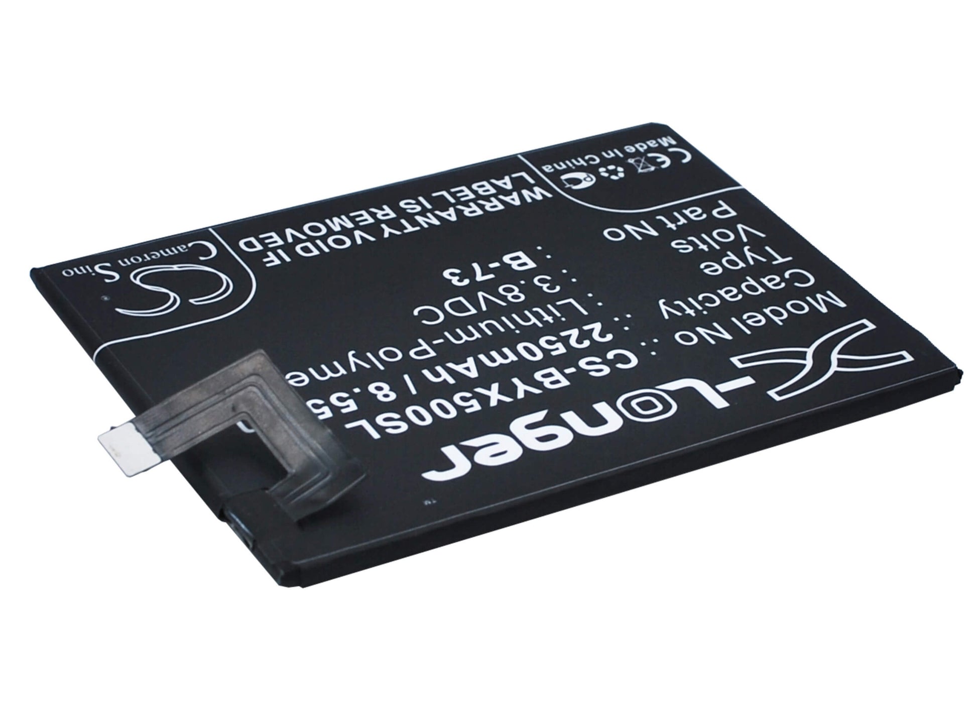 3.8V, 2250mAh, Li-Polymer Battery fits Bbk, Vivo X5, Vivo X5 4g, 8.55Wh