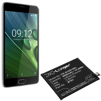 3.85V, 4000mAh, Li-Polymer Battery fits Acer, Liquid Z6 Plus, 15.4Wh