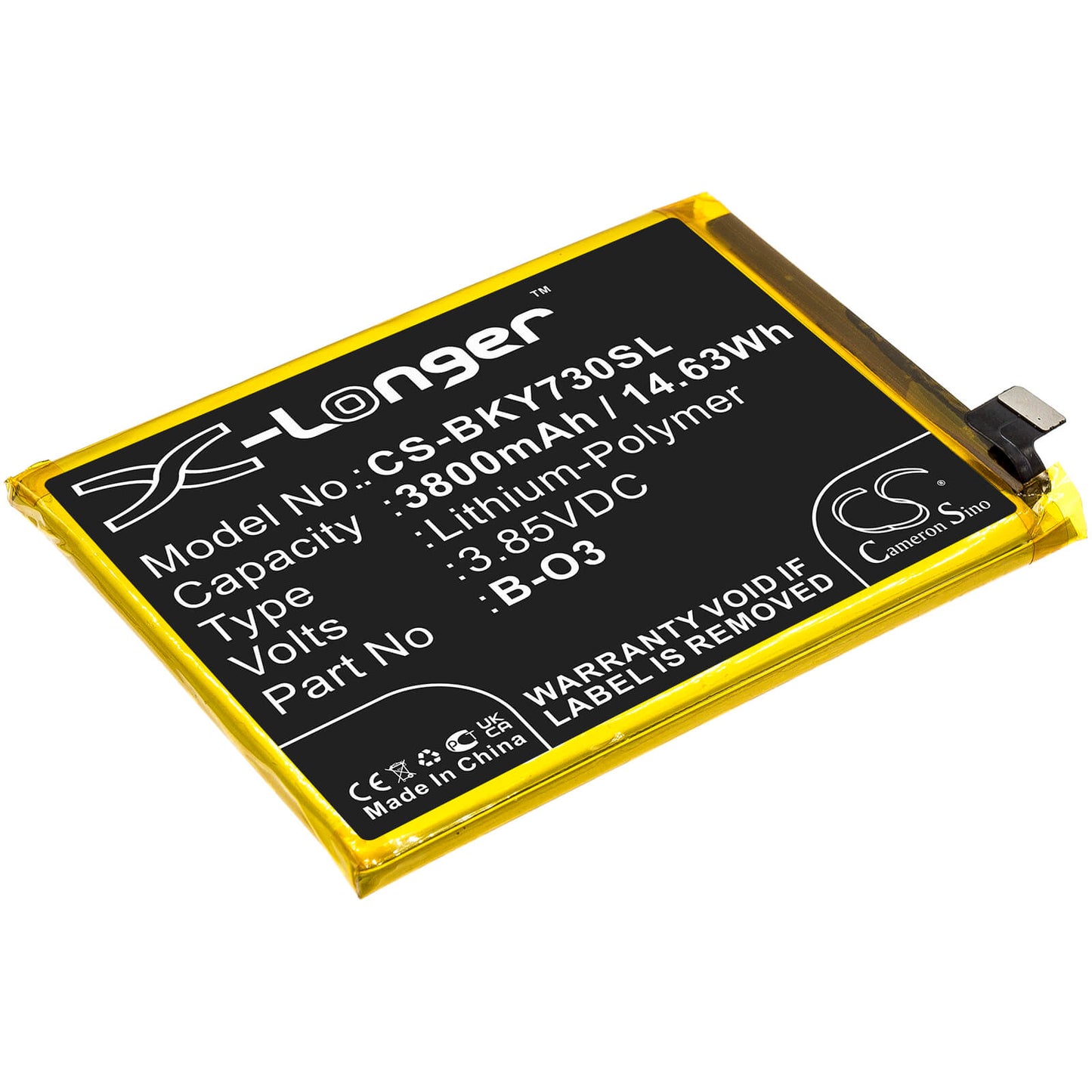 3.85V, 3800mAh, Li-Polymer Battery fits Vivo, S7e, S7e 5g 2020, 14.63Wh