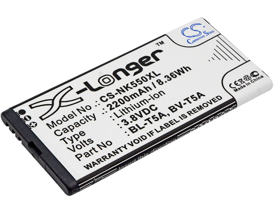 3.8V, 2200mAh, Li-ion Battery fits Microsoft, Lumia 550, Lumia 730, 8.36Wh