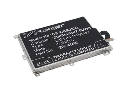 3.8V, 2000mAh, Li-Polymer Battery fits Nokia, Lumia 928, Rm5250, 7.6Wh