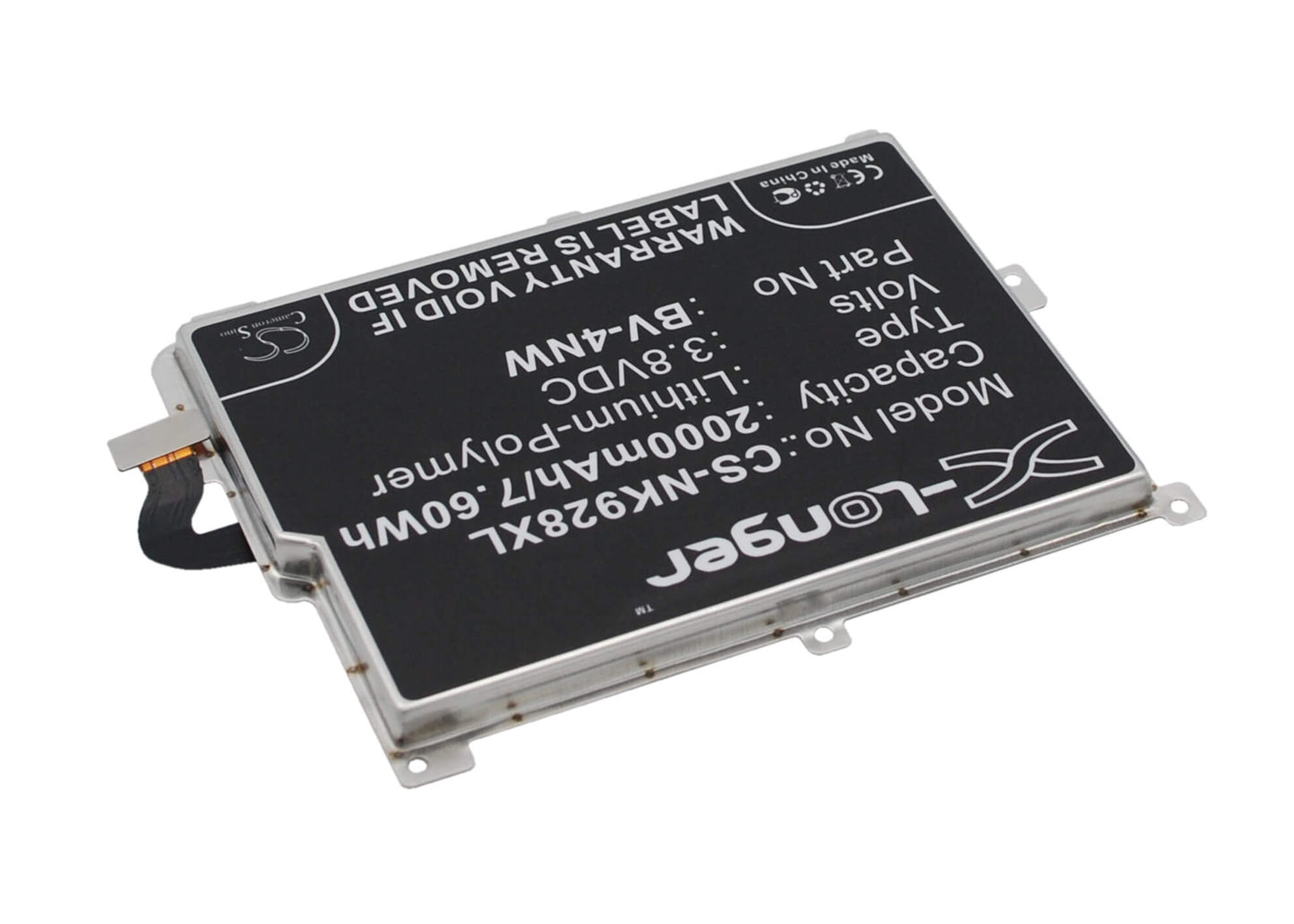 3.8V, 2000mAh, Li-Polymer Battery fits Nokia, Lumia 928, Rm5250, 7.6Wh