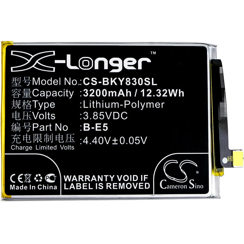 3.85V, 3200mAh, Li-Polymer Battery fits Bbk, Vivo Y83, Vivo Y83a, 12.32Wh