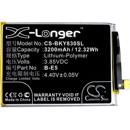 3.85V, 3200mAh, Li-Polymer Battery fits Bbk, Vivo Y83, Vivo Y83a, 12.32Wh
