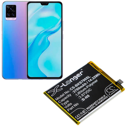 3.87V, 3700mAh, Li-Polymer Battery fits Vivo, S7 5g, V20 Pro 5g, 14.319Wh