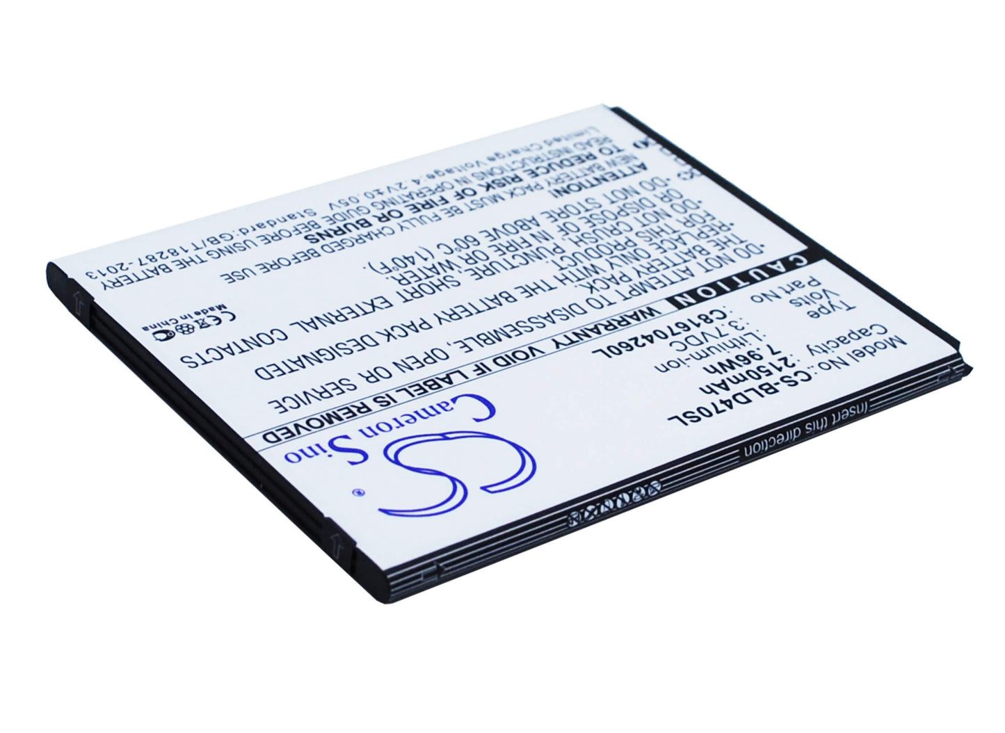 3.7V, 2150mAh, Li-ion Battery fits Blu, D470, D470l, 7.955Wh