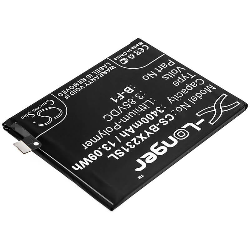 3.85V, 3400mAh, Li-Polymer Battery fits Vivo, V1816, V1816a, 13.09Wh