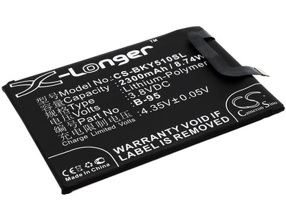 3.8V, 2300mAh, Li-Polymer Battery fits Vivo, Y51, Y51 Dual Sim, 8.74Wh