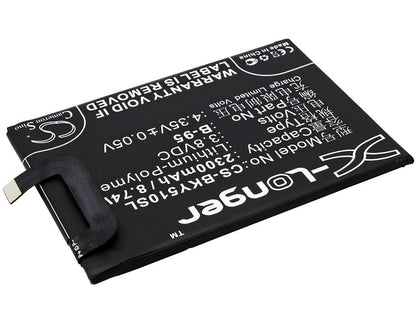 3.8V, 2300mAh, Li-Polymer Battery fits Vivo, Y51, Y51 Dual Sim, 8.74Wh