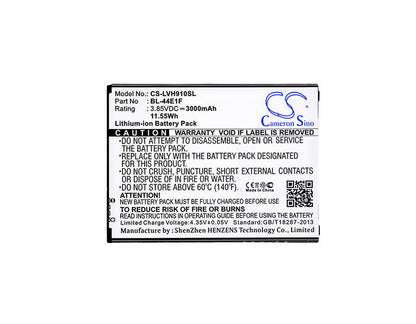 3.85V, 3000mAh, Li-ion Battery fits Lg, F800, F800k, 11.55Wh