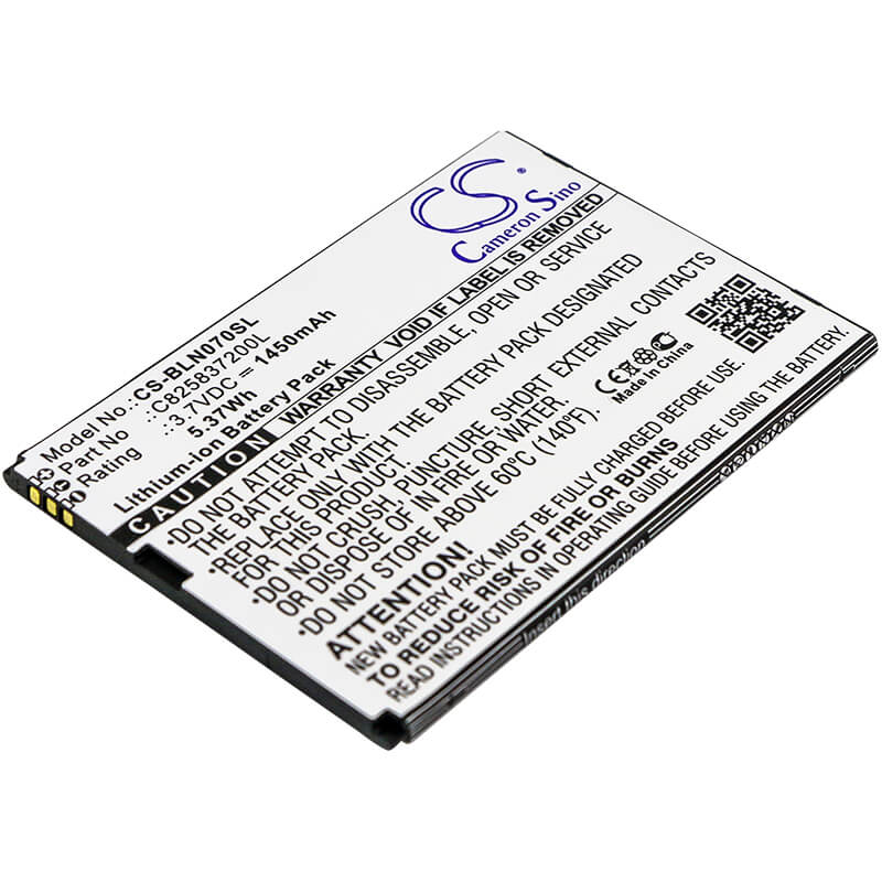 3.7V, 1450mAh, Li-ion Battery fits Blu, N070u, Neo X, 5.365Wh