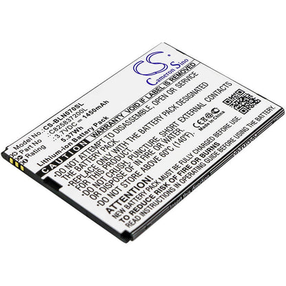 3.7V, 1450mAh, Li-ion Battery fits Blu, N070u, Neo X, 5.365Wh