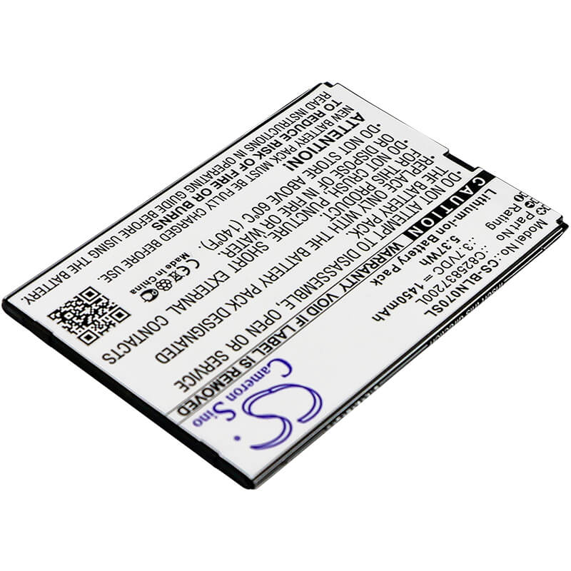 3.7V, 1450mAh, Li-ion Battery fits Blu, N070u, Neo X, 5.365Wh