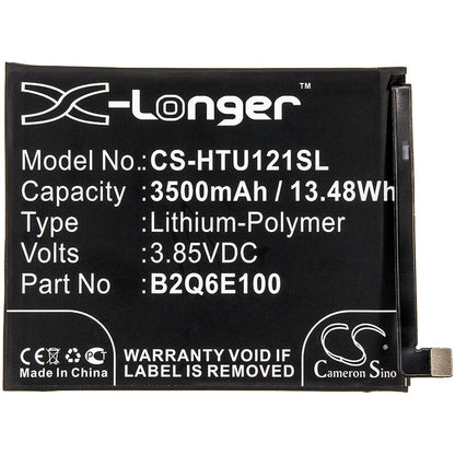 3.85V, 3500mAh, Li-Polymer Battery fits Htc, Imagine Life, U12 Life, 13.475Wh