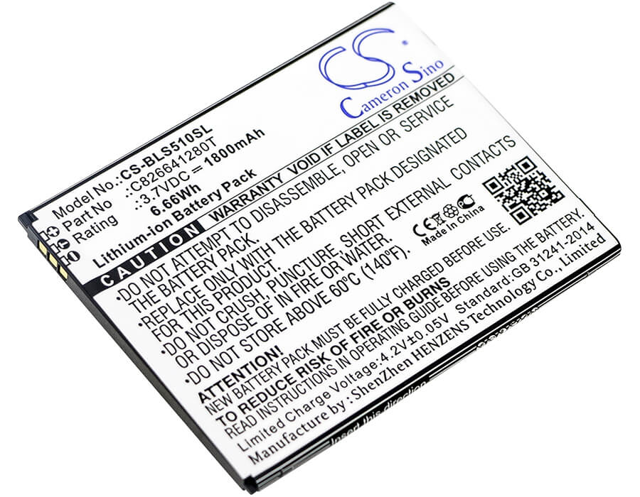 3.7V, 1800mAh, Li-ion Battery fits Blu, G110q, Grand Max, 6.66Wh