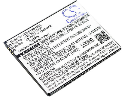 3.7V, 1800mAh, Li-ion Battery fits Blu, G110q, Grand Max, 6.66Wh