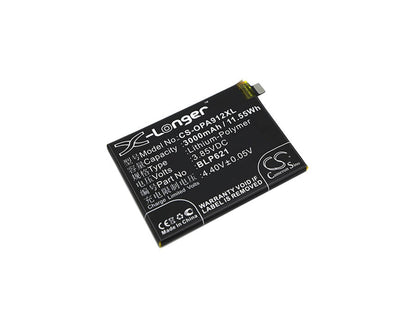 3.85V, 3000mAh, Li-Polymer Battery fits Oppo, Cph1607, R9s, 11.55Wh