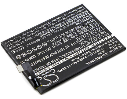3.85V, 2950mAh, Li-Polymer Battery fits Bq, Aquaris U, U Lite, 11.3575Wh