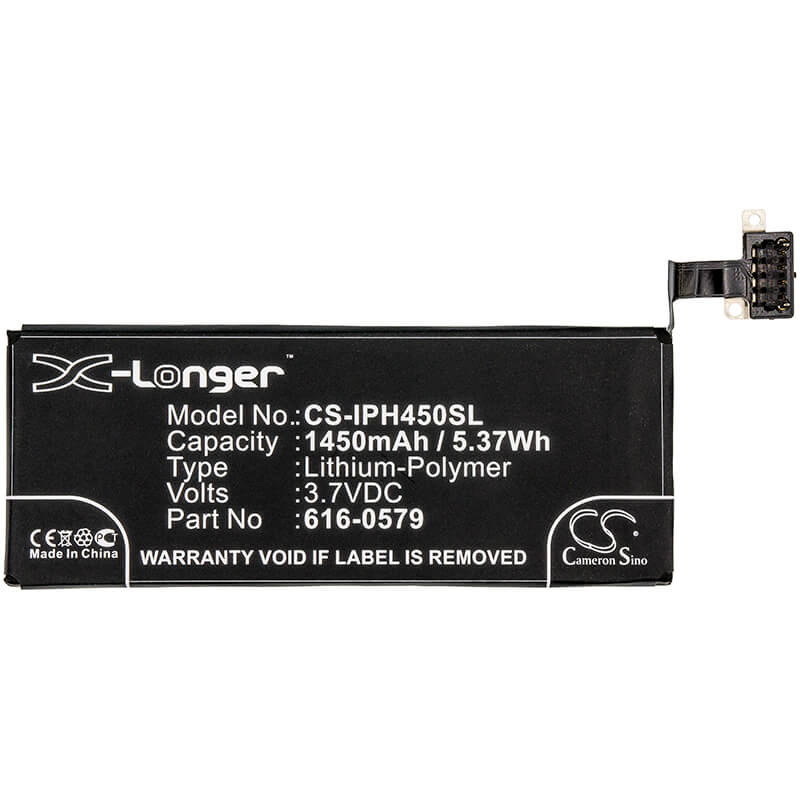 3.7V, 1450mAh, Li-Polymer Battery fits Apple, A1387, A1431, 5.365Wh