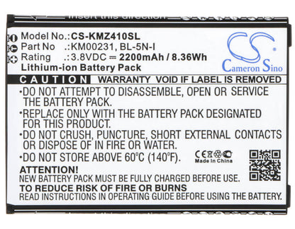 3.8V, 2200mAh, Li-ion Battery fits Smartfren, Smartfren, 8.36Wh