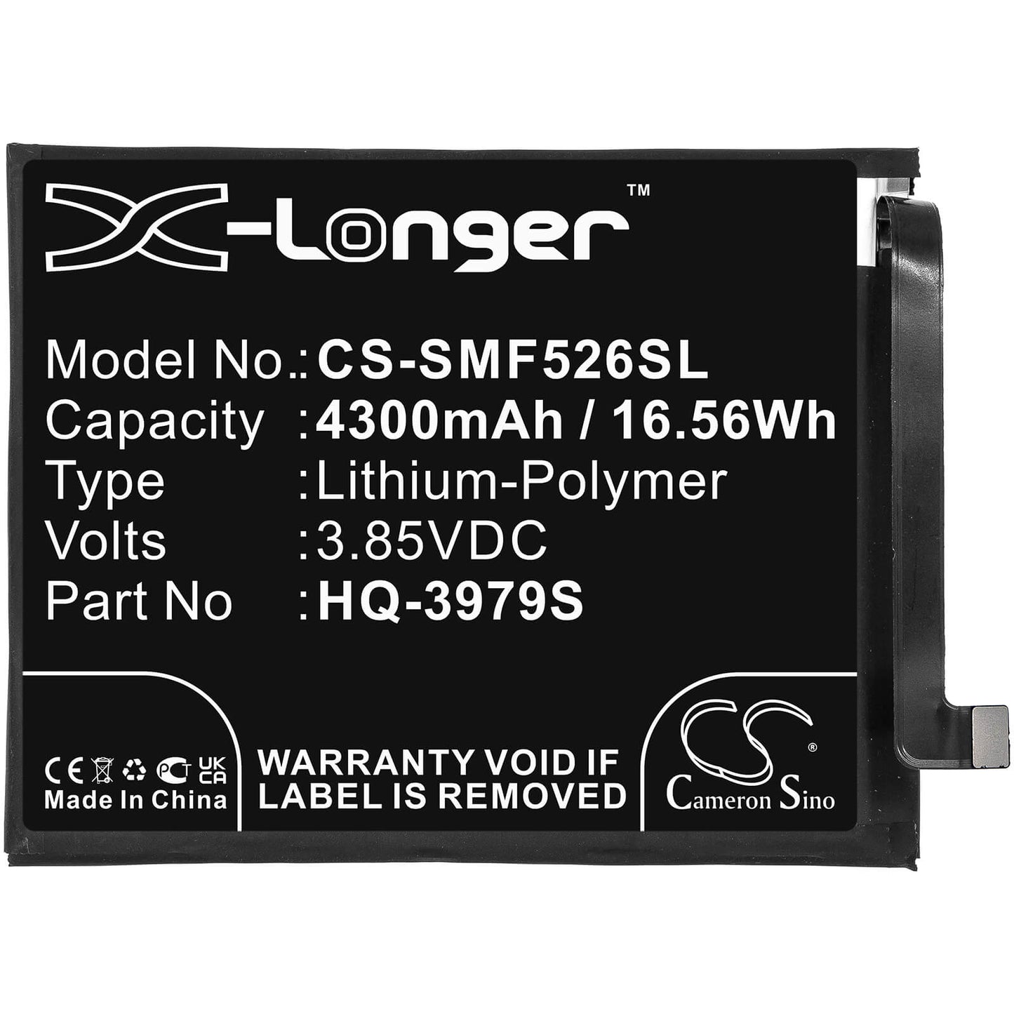 3.85V, 4300mAh, Li-Polymer Battery fits Samsung, Galaxy F52, Galaxy F52 5g 2021, 16.555Wh