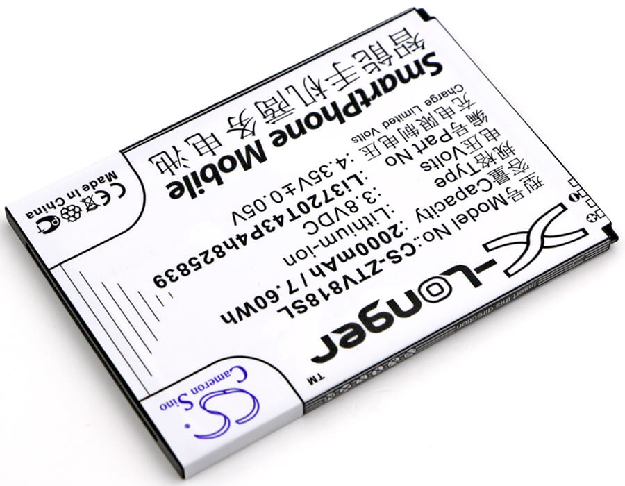 3.8V, 2000mAh, Li-ion Battery fits Zte, Blade Q Maxi, 7.6Wh
