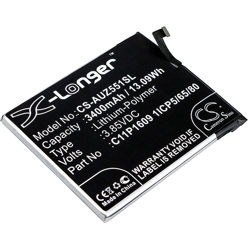 3.85V, 3400mAh, Li-Polymer Battery fits Asus, X00dda, Z00dda, 13.09Wh