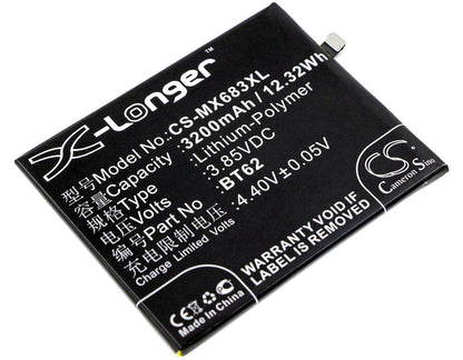 3.85V, 3200mAh, Li-Polymer Battery fits Meilan, X, 12.32Wh