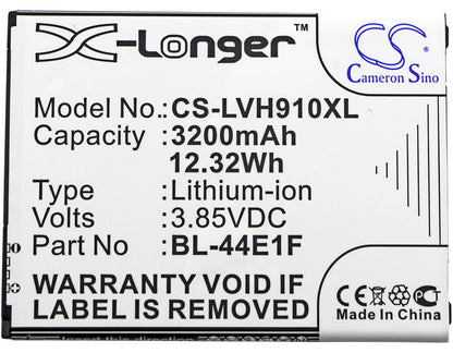 3.85V, 3200mAh, Li-ion Battery fits Lg, F800, F800k, 12.32Wh