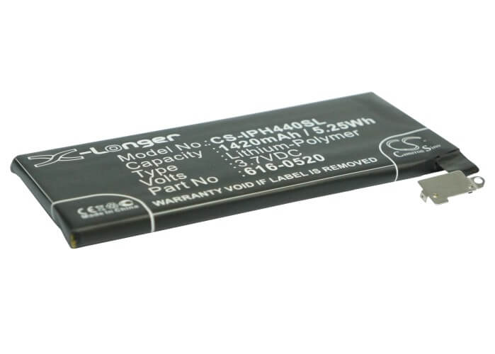 3.7V, 1420mAh, Li-Polymer Battery fits Apple, Iphone 4g, Iphone 4g 16gb, 5.254Wh
