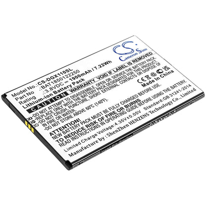 3.8V, 1900mAh, Li-ion Battery fits Doogee, X11, 7.22Wh
