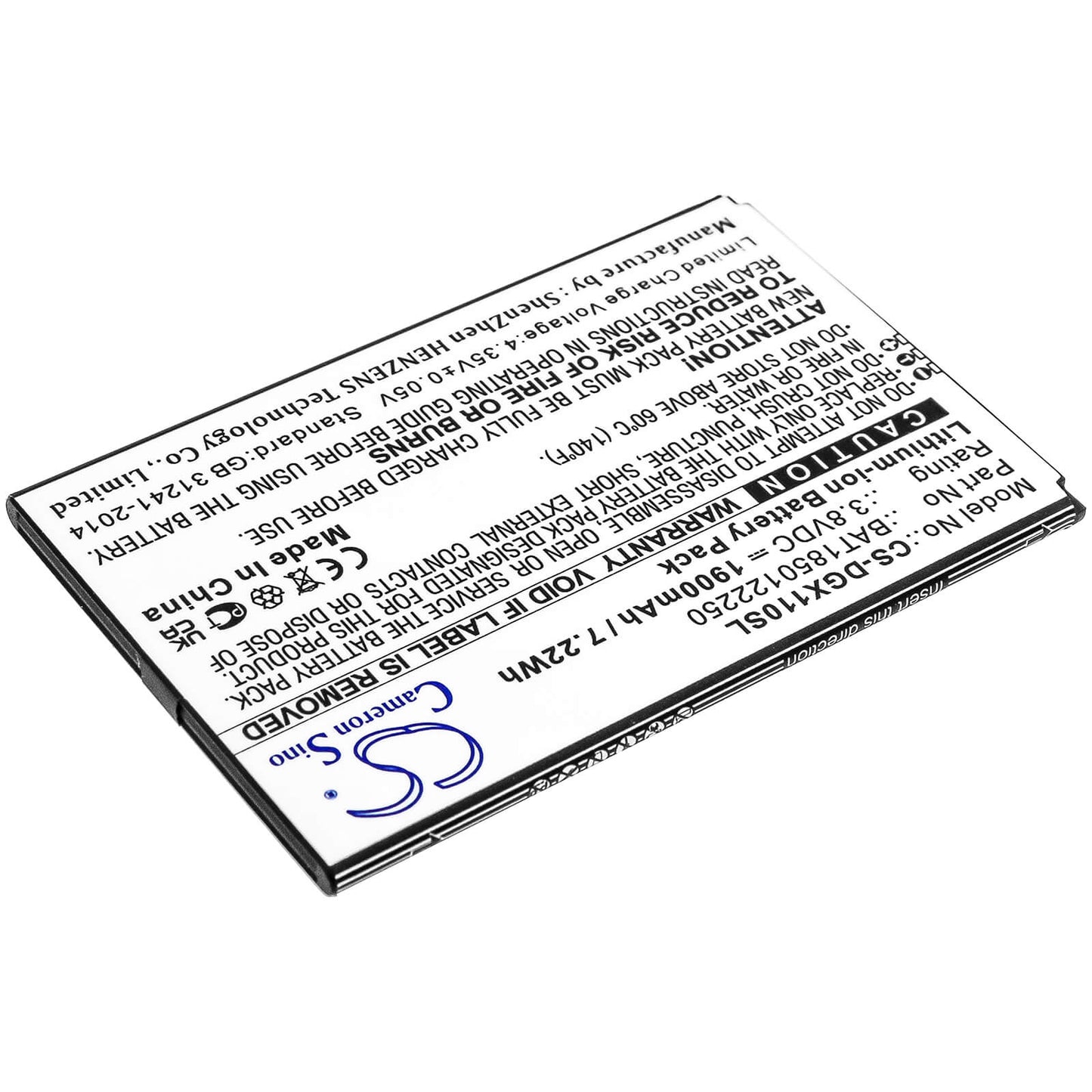 3.8V, 1900mAh, Li-ion Battery fits Doogee, X11, 7.22Wh