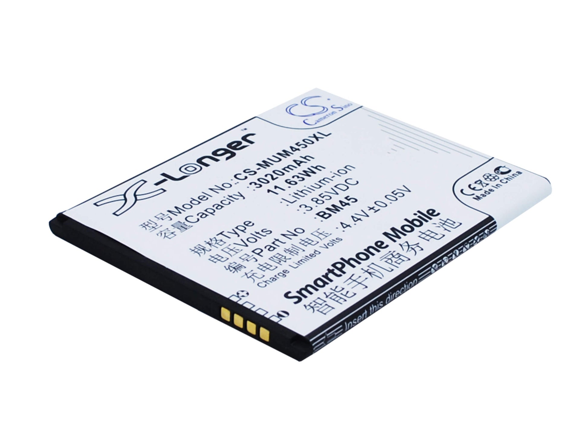 3.85V, 3020mAh, Li-ion Battery fits Xiaomi, 2015213, Note 2 Premium Edition, 11.627Wh