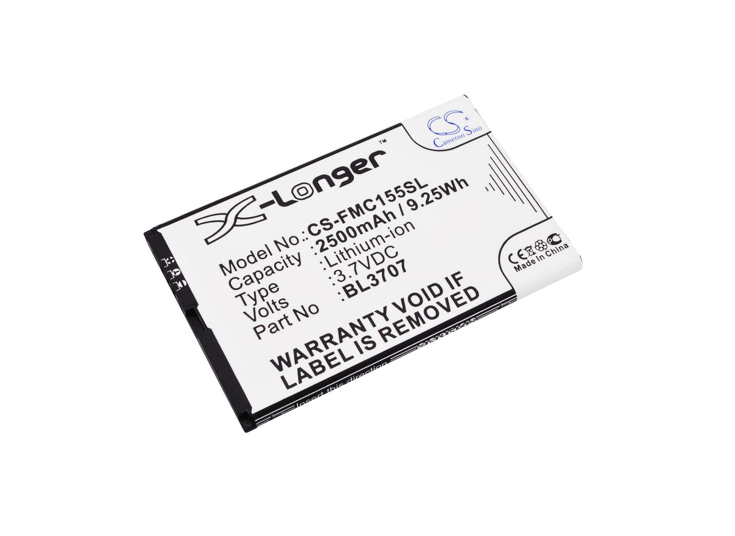 3.7V, 2500mAh, Li-ion Battery fits Fly, Era Energy 2, Iq4401, 9.25Wh