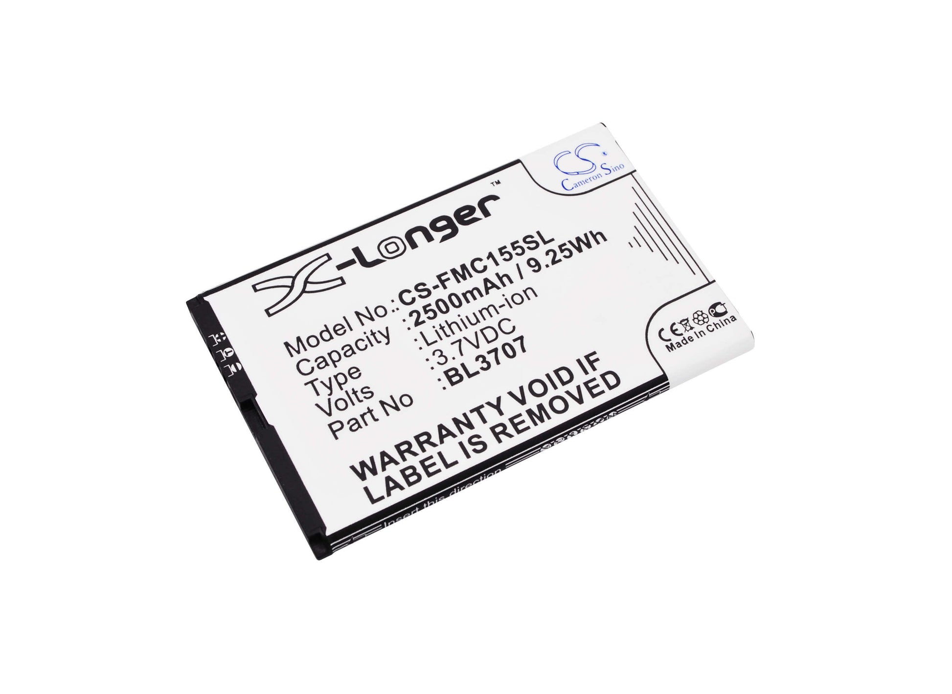3.7V, 2500mAh, Li-ion Battery fits Fly, Era Energy 2, Iq4401, 9.25Wh