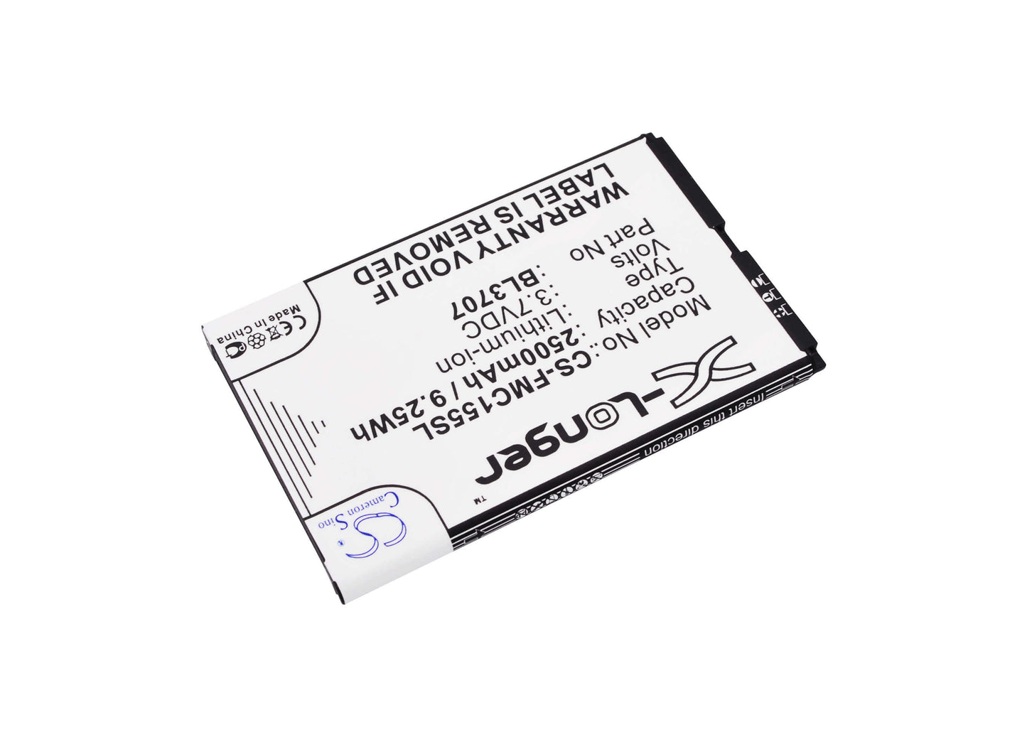 3.7V, 2500mAh, Li-ion Battery fits Fly, Era Energy 2, Iq4401, 9.25Wh