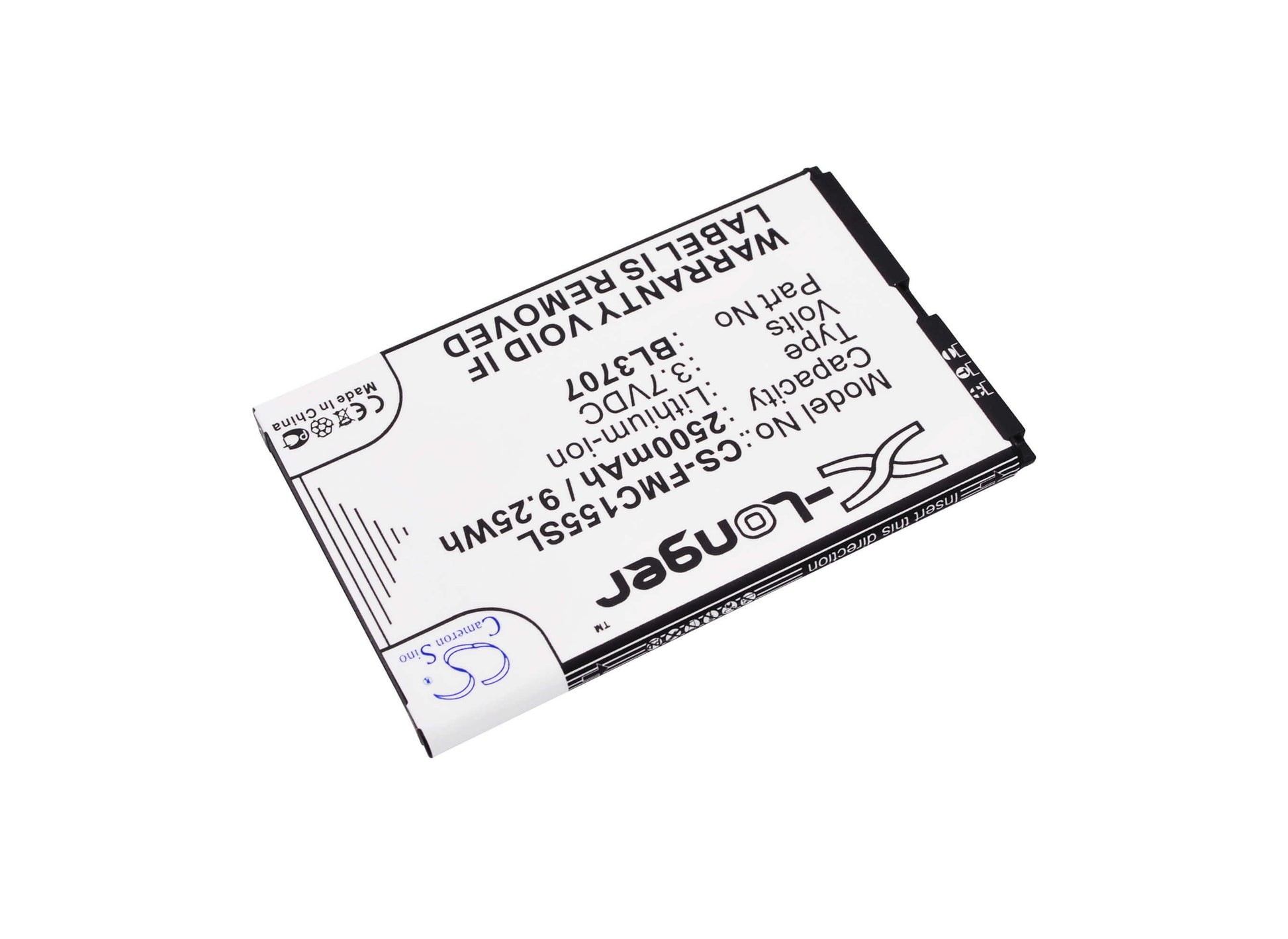 3.7V, 2500mAh, Li-ion Battery fits Fly, Era Energy 2, Iq4401, 9.25Wh