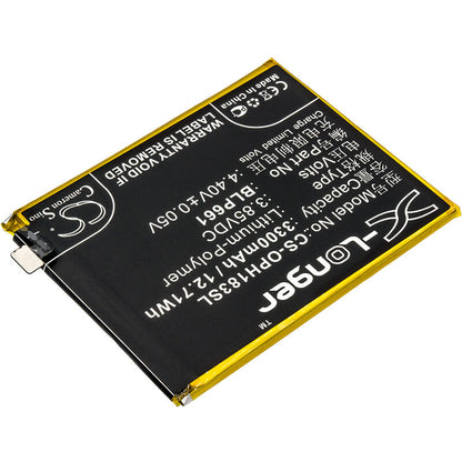 3.85V, 3300mAh, Li-Polymer Battery fits Oppo, A3, A3 Dual Sim, 12.705Wh