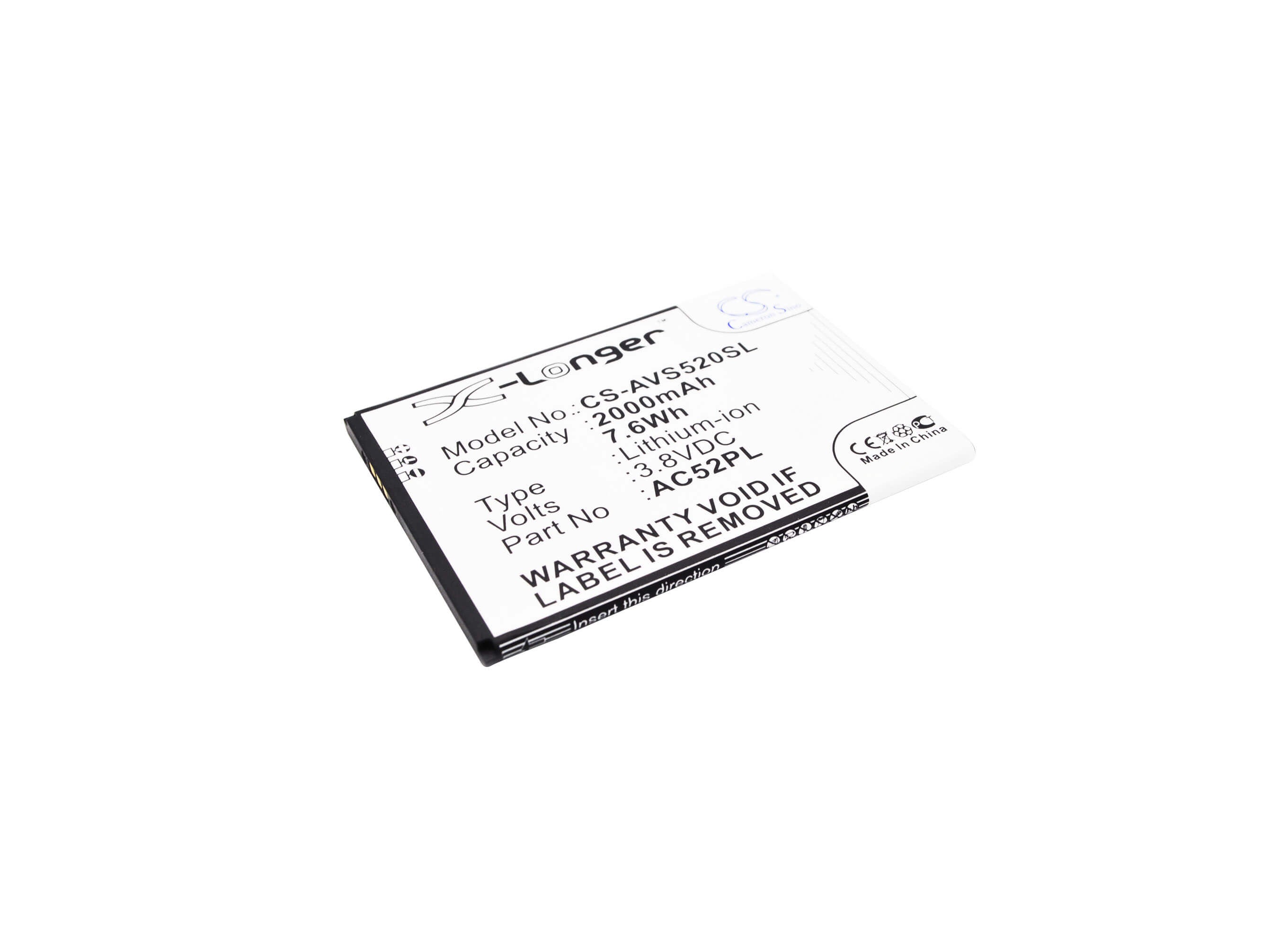 3.8V, 2000mAh, Li-ion Battery fits Archos, 52 Platinum, 7.6Wh