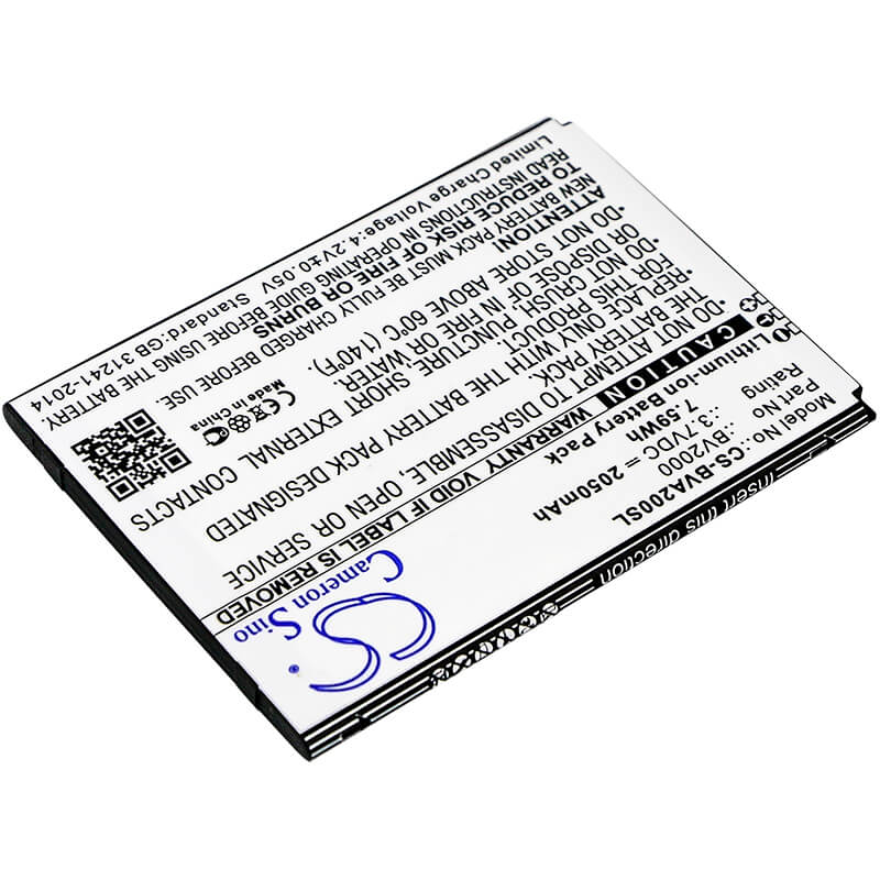 3.7V, 2050mAh, Li-ion Battery fits Blackview, Bv2000, 7.585Wh