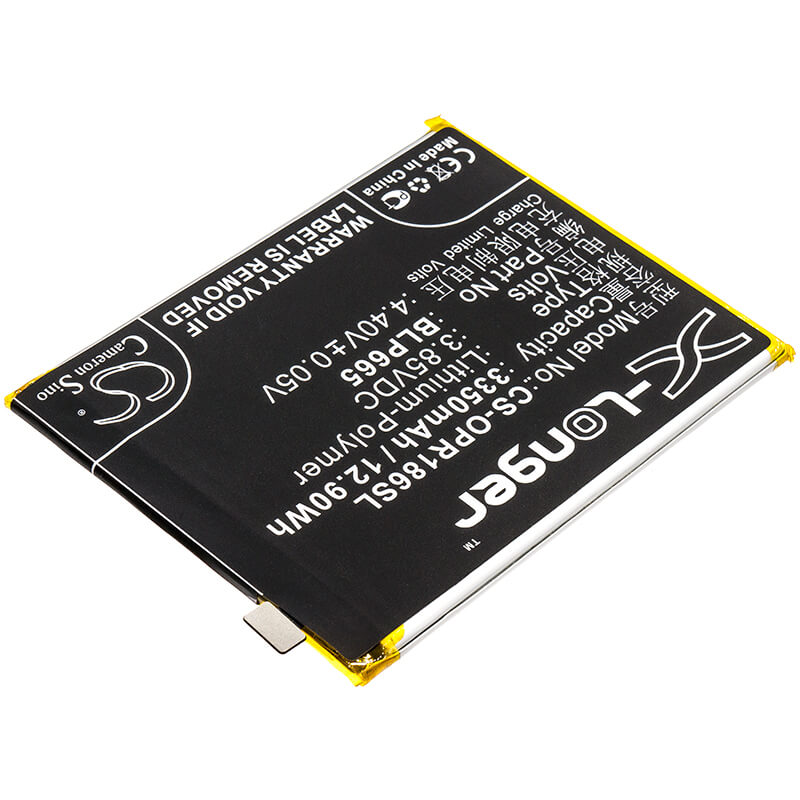 3.85V, 3350mAh, Li-Polymer Battery fits Oppo, Cph1859, Cph1861, 12.8975Wh