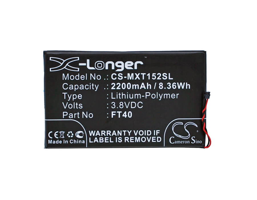 3.8V, 2200mAh, Li-Polymer Battery fits Motorola, Motoe 2nd, Xt1077, 8.36Wh
