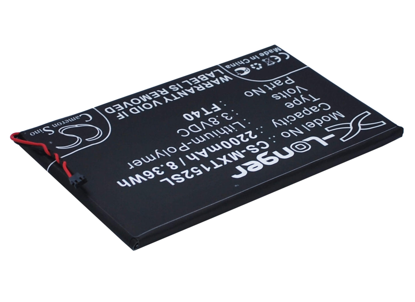 3.8V, 2200mAh, Li-Polymer Battery fits Motorola, Motoe 2nd, Xt1077, 8.36Wh